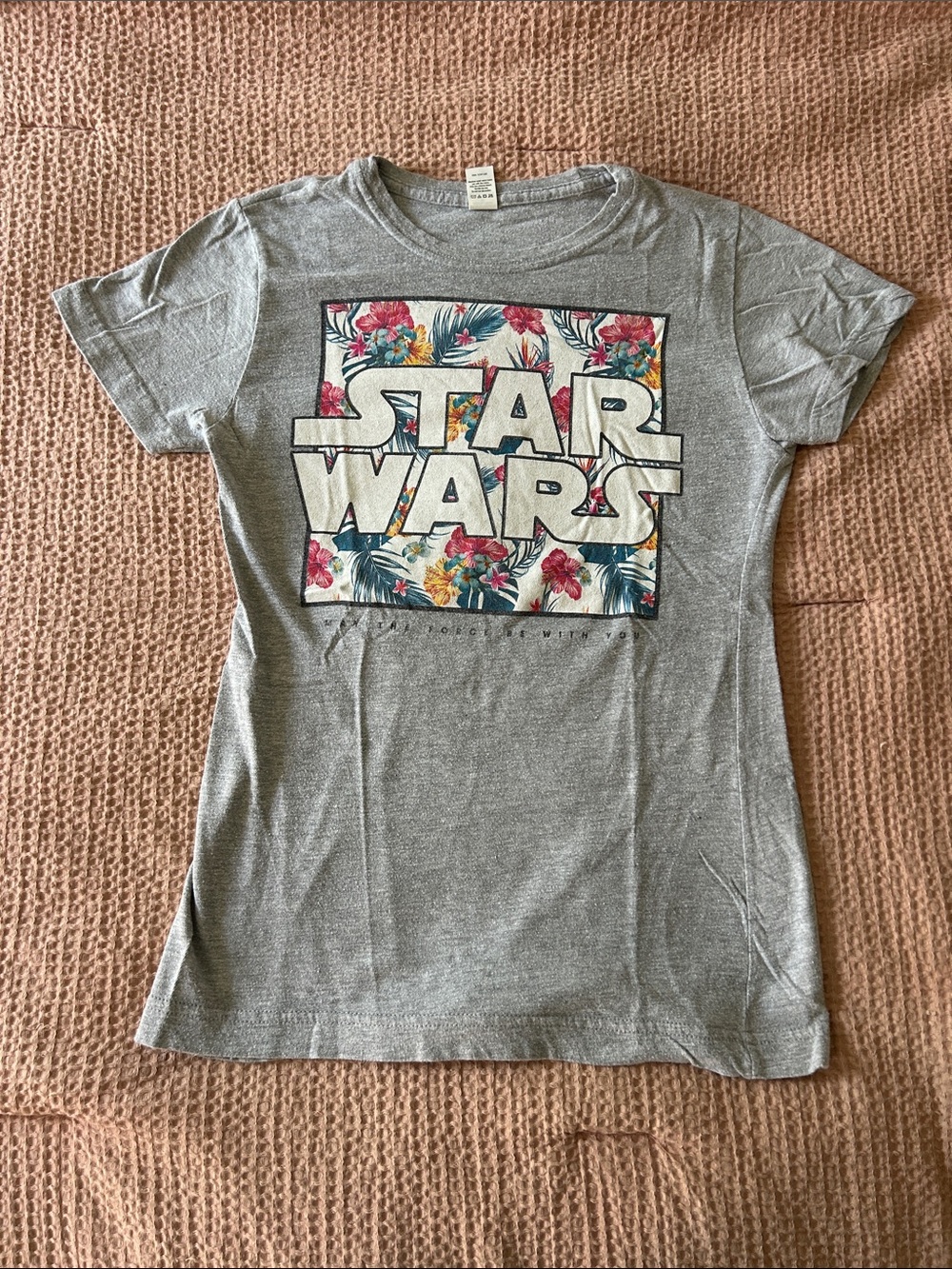 Star Wars Gray Tee with Tropical Floral Logo